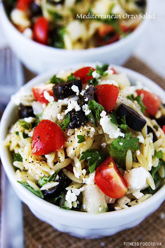 Mediterranean Orzo Salad | Fitness Food Diva