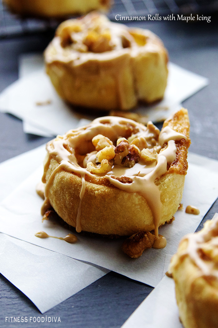 Cinnamon Rolls with Maple Icing | Fitness Food Diva