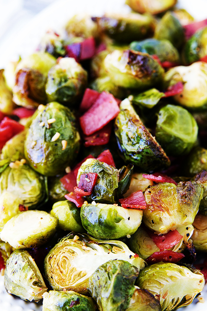 Roasted Brussels Sprouts and Bacon | Fitness Food Diva