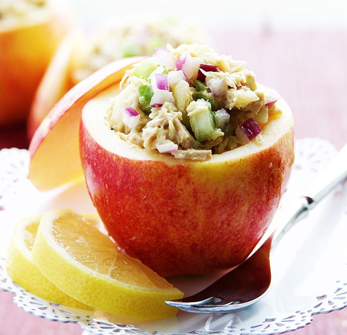 Tuna and Apple Salad in Apple Cups