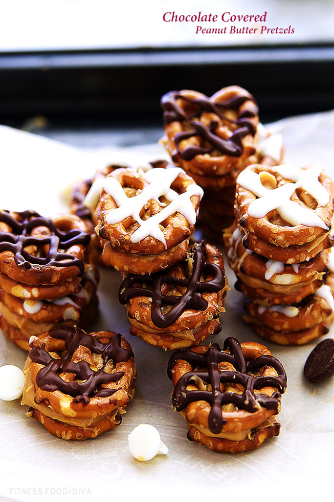 Chocolate Covered Peanut Butter Pretzels - Fitness Food Diva