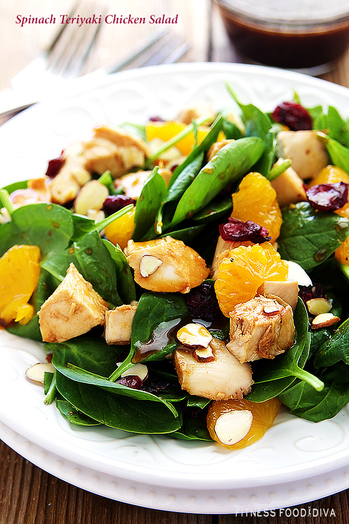 Spinach Teriyaki Chicken Salad - Fitness Food Diva