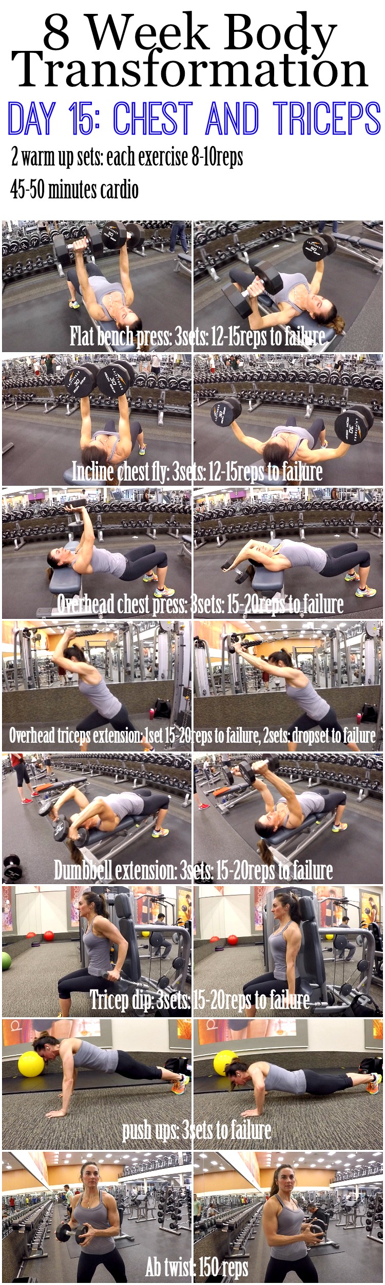 8 Week Body Transformation: Day 15 Chest and Triceps - Fitness Food Diva