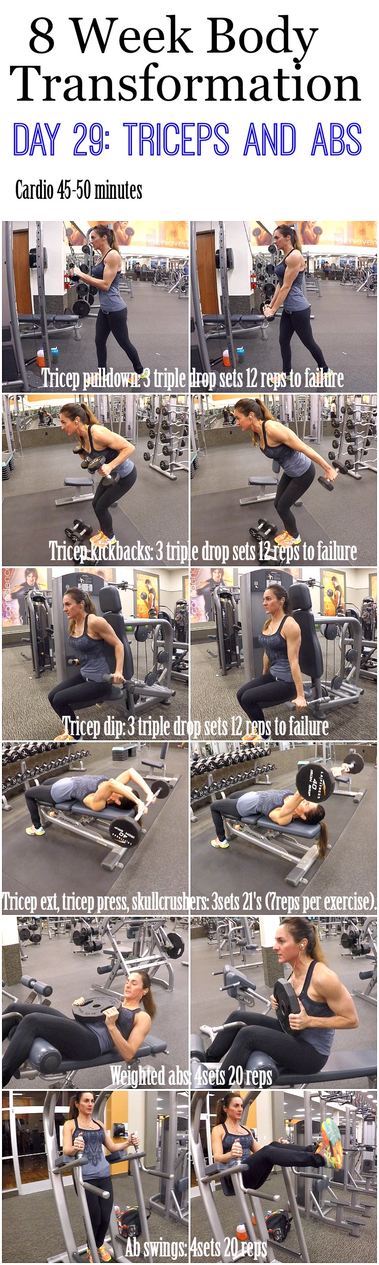 8 Week Body Transformation: Day 29 Triceps and Abs ...