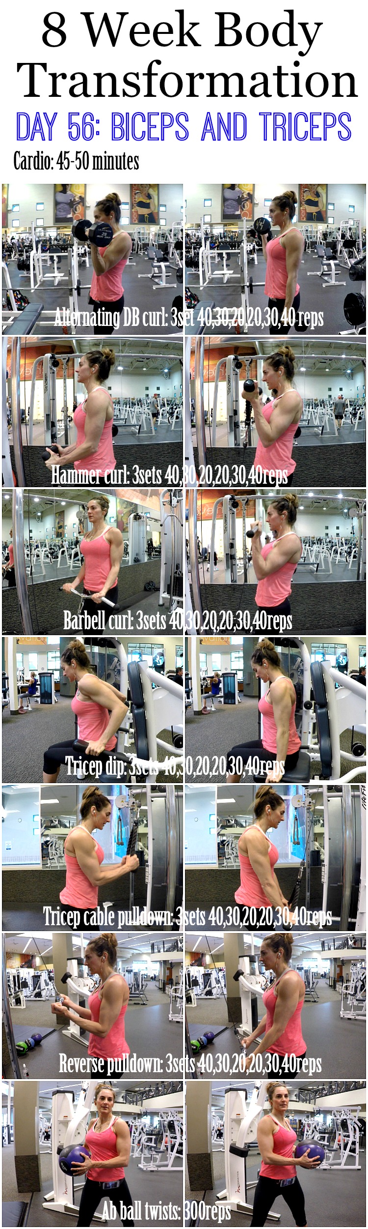 8 Week Body Transformation: Day 56 BICEP and TRICEPS ...